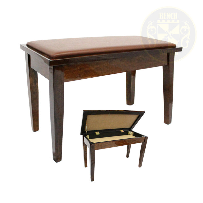 High Polish Walnut Piano Bench 