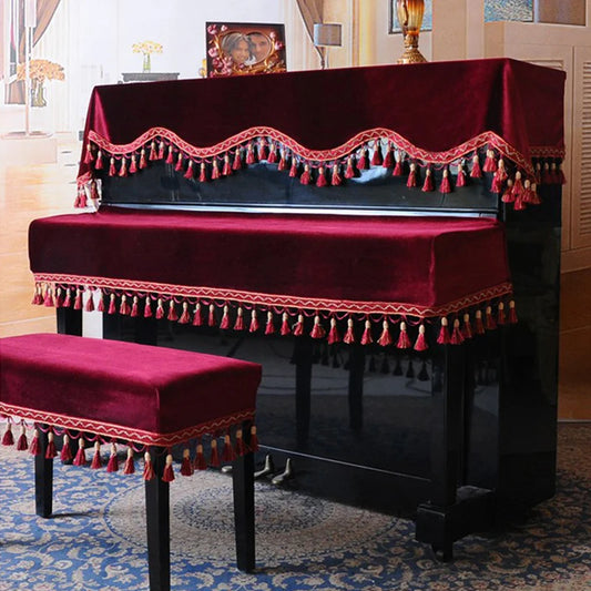 Velvet Tassel Piano and Stool Cover