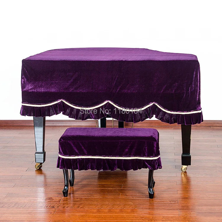 Velvet Grand Piano Cover with Stool Cover