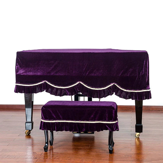 Velvet Grand Piano Cover with Stool Cover