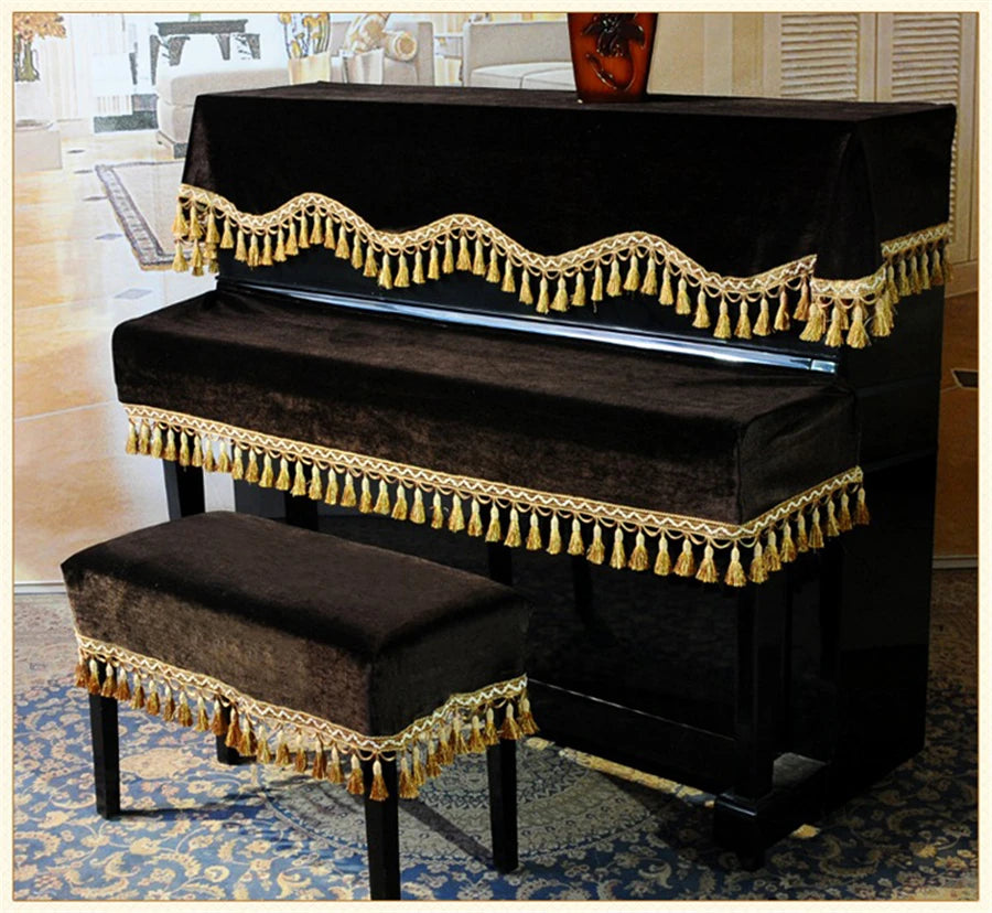 Velvet Tassel Piano and Stool Cover